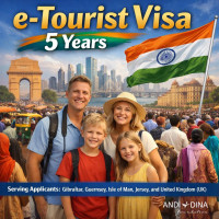 Visa Turis India Elektronik 5 Tahun untuk Warga Negara Gibraltar, Guernsey, Isle of Man, Jersey, United Kingdom